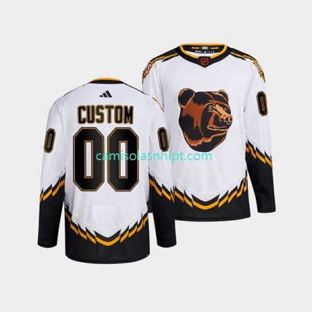 Camiseta Boston Bruins Personalizado Adidas 2022 Reverse Retro Branco Authentic - Homem